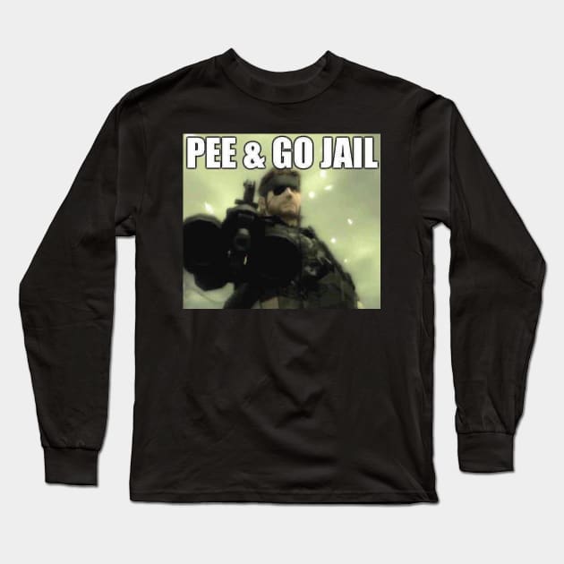 Big Boss "Pee & Go Jail" Long Sleeve T-Shirt by otacon